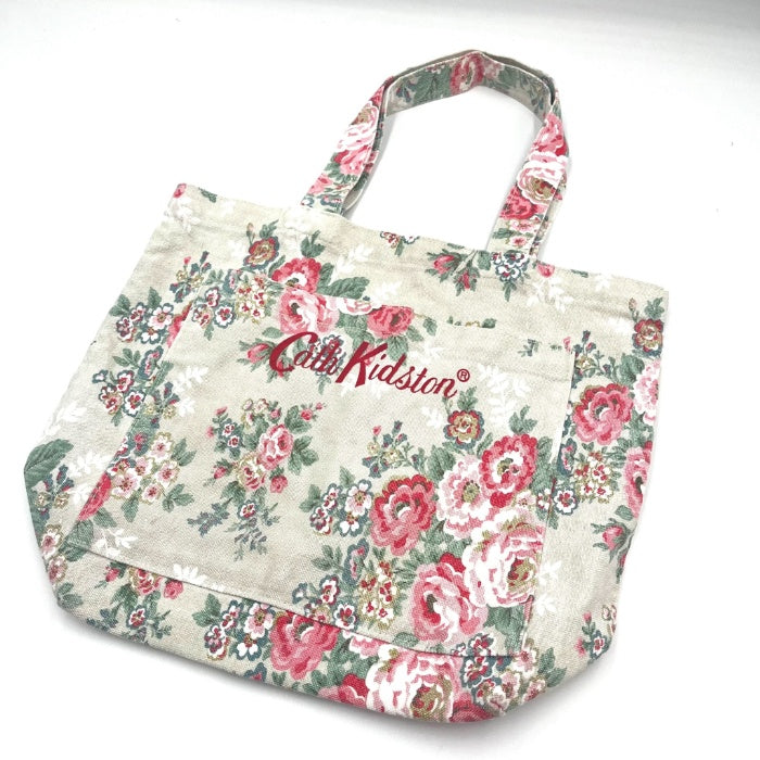 【中古】キャスキッドソン Cath Kidston トートバッグ 花柄 キャンバス サブバッグ ベージュ系 h0716wq0155