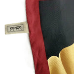 画像をギャラリービューアに読み込む, 【中古】ケンゾー KENZO スカーフ 花柄 シルク ダークカラー ワインレッド ブラック i0619wq0385
