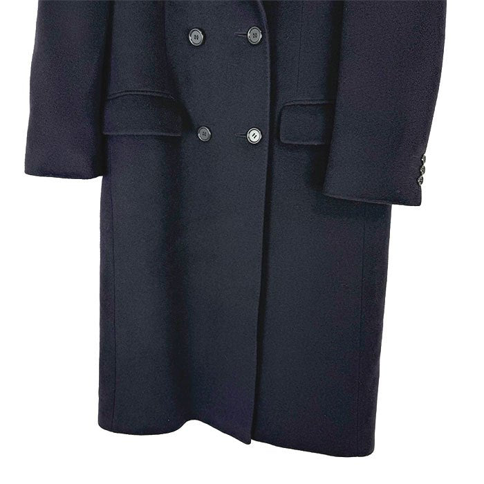 【中古】BURBERRY バーバリー カシミヤ100% ダブルブレスト ロングコート i0627aq01646