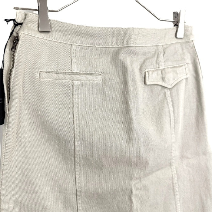 【中古】ルヴェルソーノアール Le Verseaunoir ひざ丈台形スカート コットン ストレッチ ライトベージュ i0703n0084