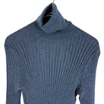 画像をギャラリービューアに読み込む, 【中古】Drawer ドゥロワー タートルネック ニット ネイビー カシミヤ シルク リブニット j0209y01027
