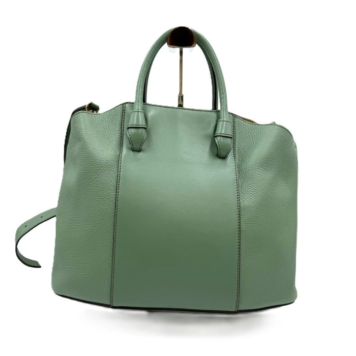 【中古】フルラ FURLA ハンドバッグ 2way ショルダーベルト くすみカラー グリーン系 i0710lq00160