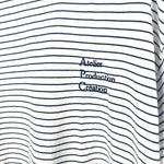 画像をギャラリービューアに読み込む, 【中古】アーペーセー A.P.C. ボーダーTシャツ ピンボーダー ロゴ刺しゅう ホワイト ネイビー h1007k0116
