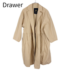 画像をギャラリービューアに読み込む, 【中古】ドゥロワー Drawer ギャザー切替 ロングコート コットン ベージュ 36 j0622y0054848
