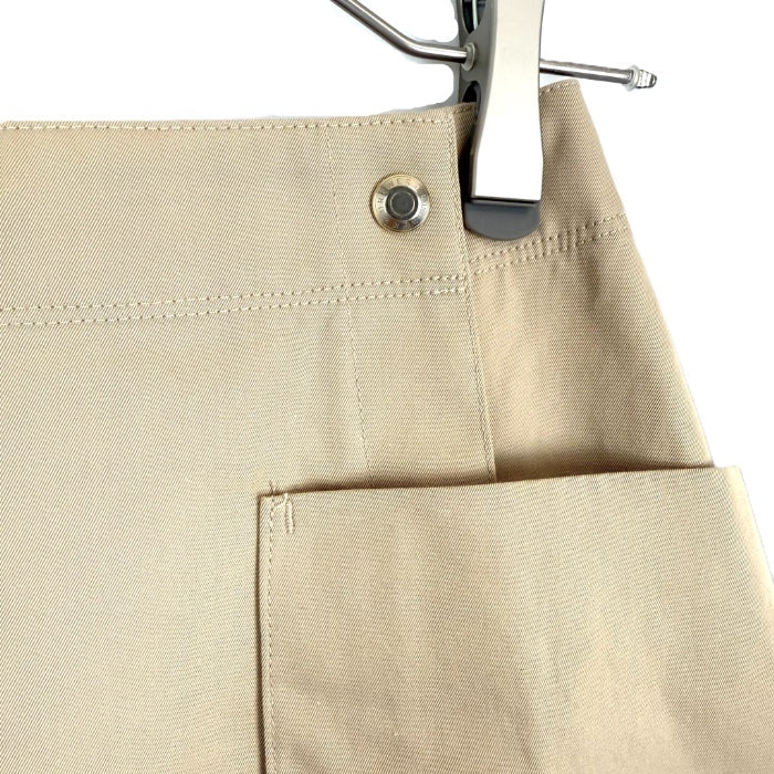 【中古】ドゥロワー Drawer スカート 台形 ひざ丈 パッチポケット シンプル コットン ベージュ i0624h00621