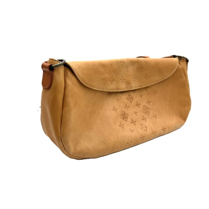 【中古】ラシット russet ショルダーバッグ レザー ロゴ柄 ヌメ革 おしゃれ ベージュ ライトブラウン i0710lq0176