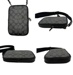 Load image into Gallery viewer, 【中古】COACH コーチ シグネチャー ショルダーバッグ ブラック グレー  レザー メンズ レディース クロスボディバッグ 斜め掛け j0405oq01692
