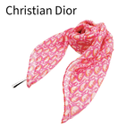 画像をギャラリービューアに読み込む, 【中古】Christian Dior クリスチャンディオール ロゴ シルクスカーフ ピンク×オレンジ レディース j0417aq02329
