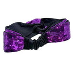 将图片加载到图库查看器，【中古】グッチ GUCCI ヘアアクセサリー ヘアバンド スパンコール パープル ブラック 紫 黒 i1012oq00528
