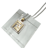 画像をギャラリービューアに読み込む, 【中古】FENDI フェンディ FFロゴ ネックレス シルバー×ゴールド 目黒蓮着用モデル j0405oq044140
