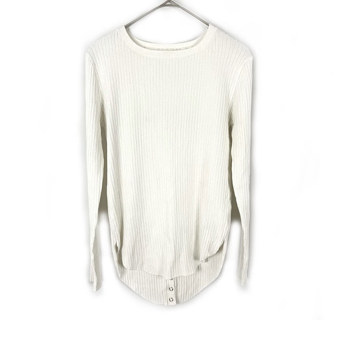 【中古】ウヴラージュクラス OUVRAGE CLASSE リブカットソー 後ろスナップ カジュアル オフホワイト 白系 i0417m0250