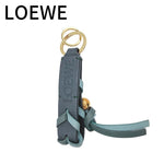Load image into Gallery viewer, 【中古】ロエベ LOEWE キーホルダー ブレイデッド レザー 編み込み ロゴ型押し グリーン ゴールド j0805dq00851
