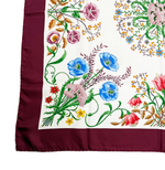 Load image into Gallery viewer, 【中古】グッチ GUCCI シルクスカーフ フラワー 花柄 ボタニカル ワインレッド j0405oq00358
