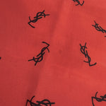 Load image into Gallery viewer, 【中古】イヴサンローラン Yves Saint Laurent スカーフ 大判 ロゴ柄 光沢 レッド ブラック i0606aq0166
