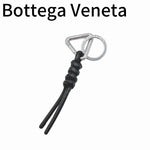 Load image into Gallery viewer, 【中古】ボッテガヴェネタ BOTTEGA VENETA キーリング トライアングル カラビナ レザー ブラック j0805dq009132
