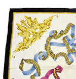 Load image into Gallery viewer, 【中古】フェラガモ Salvatore Ferragamo  シルク スカーフ 大判 ホワイト ネイビー ロープ柄 j0405oq03846
