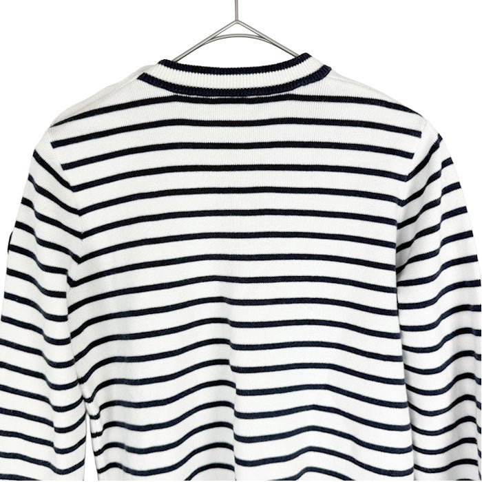 【中古】PETIT BATEAU プチバトー レディース ボーダー ニット セーター マリン 肩ボタン ワッペン付 長袖 i1031h0068
