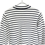 将图片加载到图库查看器，【中古】PETIT BATEAU プチバトー レディース ボーダー ニット セーター マリン 肩ボタン ワッペン付 長袖 i1031h0068
