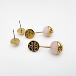 画像をギャラリービューアに読み込む, 【中古】トリーバーチ TORY BURCH ピアス ゴールド ピンク j0712oq0075
