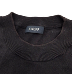 画像をギャラリービューアに読み込む, 【中古】ロエフ LOEFF 半袖ニット ブラック コットン シルク クルーネック j0310h0104
