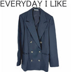 将图片加载到图库查看器，【中古】EVERYDAY I LIKE ダブルジャケット ネイビー サイズ36 Deuxieme Classe取扱 i1226t00525
