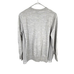 将图片加载到图库查看器，【中古】ジョセフ JOSEPH サイドシフォンプリーツニット クルーネック ニット 薄手 ライトグレー i0703n0146
