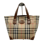 将图片加载到图库查看器，【中古】BURBERRY バーバリー ノバチェック トートバッグ ベージュ ロゴ i0922lq01038

