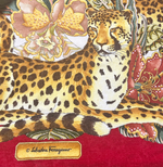 Load image into Gallery viewer, 【中古】フェラガモ Salvatore Ferragamo ビーチタオル 大判 レオパード レッド 赤 i1013tq01050
