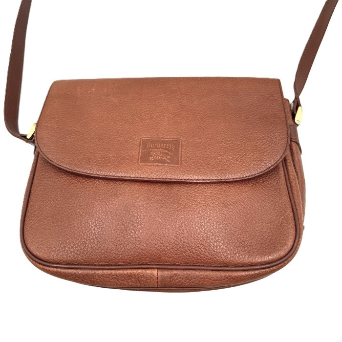 【中古】バーバリー BURBERRY ショルダーバッグ 大 ポシェット レトロ 可愛い ブラウン 茶 i0718aq00938