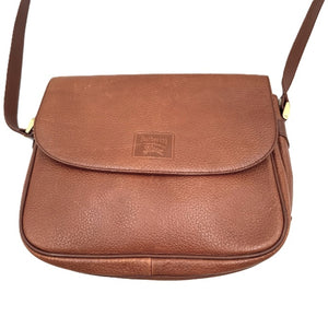 本物 バーバリー Burberrys レザー ショルダーバッグ ポシェット ブラウン バッグ 中古・ BURBERRY - 本物 バーバリー Burberrys レザー ショルダーバッグ