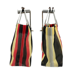 画像をギャラリービューアに読み込む, 【中古】マルニ MARNI フラワーカフェ ストライプ トートバッグ ショッピングバッグ マルチカラー j0805dq00675
