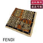 Load image into Gallery viewer, 【中古】FENDI フェンディ ハンカチ スカーフ レオパード バッグ柄 ブラウン レディース j0618lq0155
