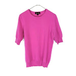 将图片加载到图库查看器，【中古】ドゥロワー Drawer 半袖ニット 14Gカシミヤクルーショートスリーブ ピンク ビビッドカラー i0925i00812
