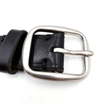 Load image into Gallery viewer, 【中古】BEAMS ビームス 本革 レザーベルト ブラック 黒 日本製 シルバーバックル i0731wq0131
