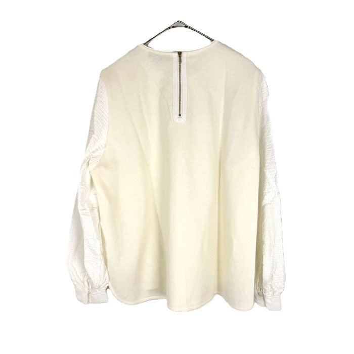 【中古】ドゥロワー Drawer ブラウス 袖切り替え プルオーバー ストレッチ オフホワイト 白 i0501k00137