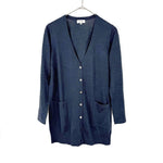 将图片加载到图库查看器，【中古】スキャパ SCAPA カーディガン 長袖 Vネック シンプル ウール ネイビー 紺 i0807n0213
