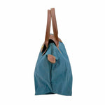 画像をギャラリービューアに読み込む, 【中古】Longchamp ロンシャン トートバッグ 小 青 ブルー ナイロン×レザー 折りたたみ可能 i1029pq03410
