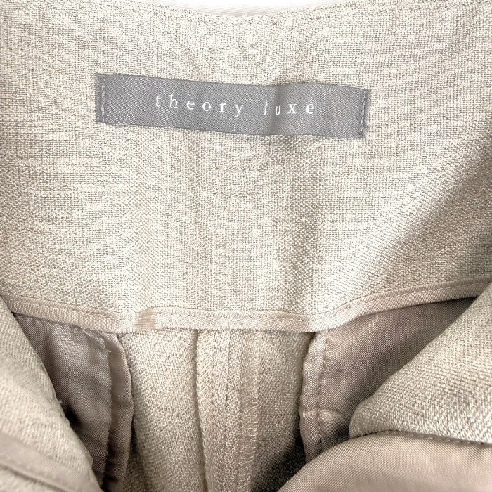 【中古】セオリーリュクス theory luxe ワイドテーパードパンツ 薄手 光沢 上品 ライトベージュ 生成り i0818n0218