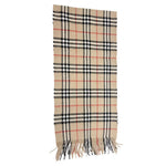 画像をギャラリービューアに読み込む, 【中古】バーバリー BURBERRY ノバチェック マフラー ベージュ ウール100％ j0215pq00460
