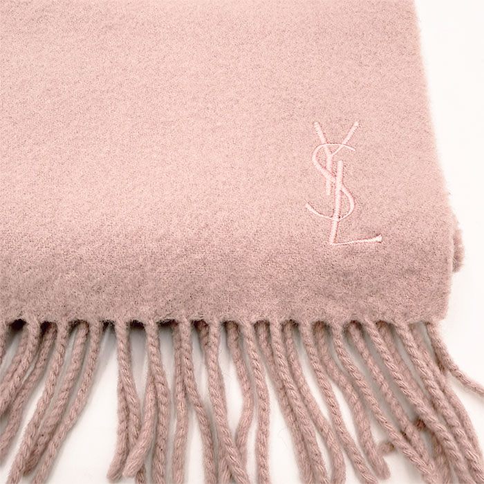 【中古】Yves Saint Laurent イヴサンローラン マフラー ウール100％ ピンク ギフト プレゼント i0128rq00518