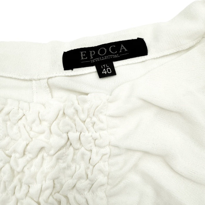【中古】エポカ EPOCA ノースリーブカットソー シャーリング ドレープ 透け感 オフホワイト 白 i0807n0111