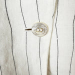 Load image into Gallery viewer, 【中古】アクアスキュータム Aquascutum リネンジャケット ピンストライプ ホワイト ブラック i0413oq0216
