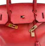 画像をギャラリービューアに読み込む, 【中古】HIGH CLASS ハイクラス レザーバッグ 赤 ゴールド金具 ハンドバッグ i1029pq003160
