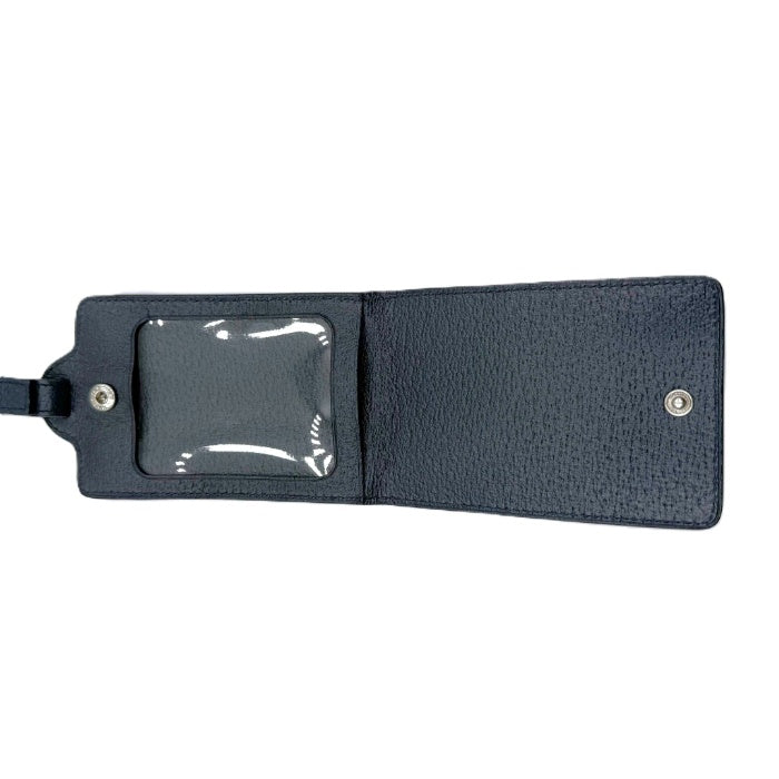 【中古】ブルガリ BVLGARI ネームタグ レザー シンプル ネイビー 紺 i0627aq0206
