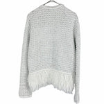 画像をギャラリービューアに読み込む, 【中古】Drawer ドゥロワー ニットジャケット ラメ フリンジ ウール混 ノーカラー i1222h00431
