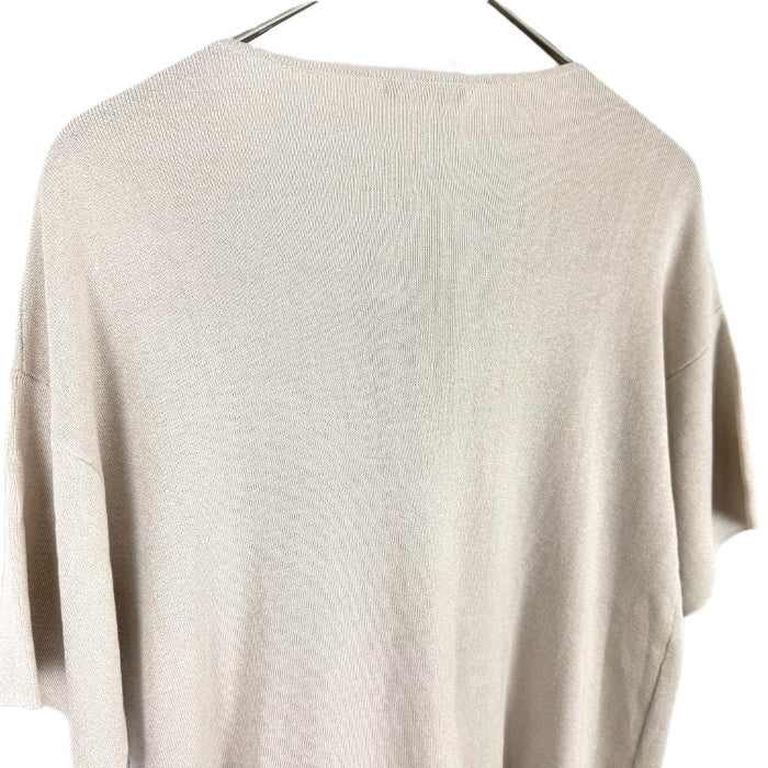 【中古】セオリーリュクス Theory luxe Vネック半袖ニット サマーニット 薄手 落ち感 ライトベージュ i0807n0148