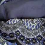 Load image into Gallery viewer, 【中古】スキャパ SCAPA 刺しゅうひざ丈スカート ペイズリー柄 シルク フレア ネイビー ホワイト ブラック i0703n0074
