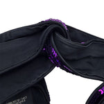 将图片加载到图库查看器，【中古】グッチ GUCCI ヘアアクセサリー ヘアバンド スパンコール パープル ブラック 紫 黒 i1012oq00528
