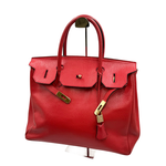 画像をギャラリービューアに読み込む, 【中古】HIGH CLASS ハイクラス レザーバッグ 赤 ゴールド金具 ハンドバッグ i1029pq003160
