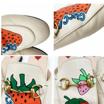 画像をギャラリービューアに読み込む, 【中古】グッチ GUCCI いちご柄 ミュール スリッポン レザー ホースビット 36.5 j0115lq020176
